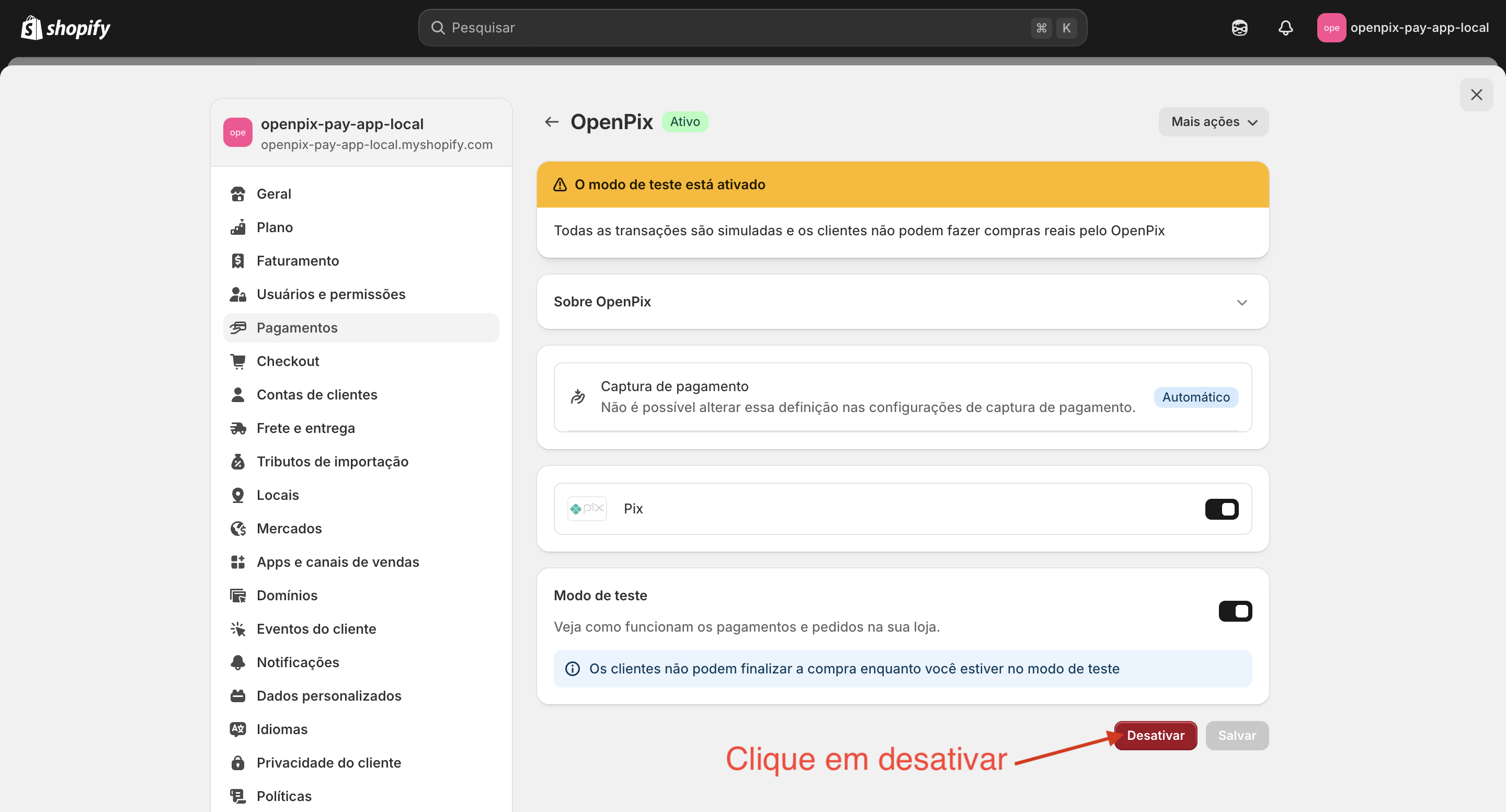 Shopify install step 1
