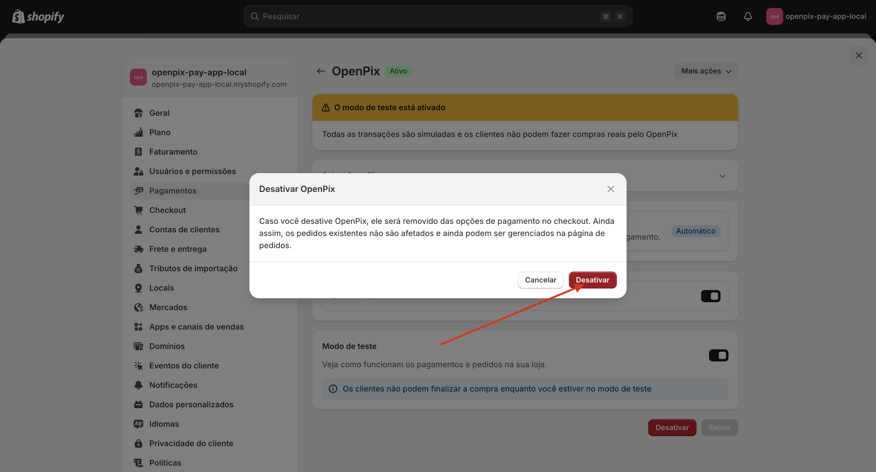 Shopify install step 1